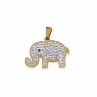 Pendentifs en titane, Acier titane, éléphant, poli, pour homme, doré Vendu par PC