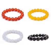 Agate Bracelets, Round, Unisex & radiation protection, mixed colors, 10mm cm 