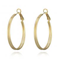 Brass Hoop Earring, plated, for woman 