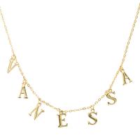 Zinc Alloy Necklace, Alphabet Letter, for woman, golden cm 