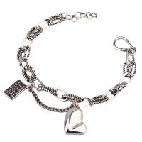 Brass Bracelets, silver color plated, for woman Approx 7.87 Inch 