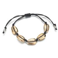 Moda pulseras de la aleación de Zinc, con Cordón de cera, Nácar, chapado, Ajustable, más colores para la opción, longitud:aproximado 12-28 cm, Vendido por Sarta