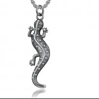 Pendentifs en titane, Acier titane, gecko, poli, unisexe, argent Vendu par PC