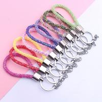 Zinc Alloy Key Clasp, Rubber, with Zinc Alloy, with rhinestone 