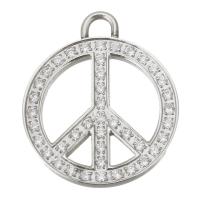 Rhinestone Stainless Steel Pendants, Round, fashion jewelry & with 42 pcs rhinestone, original color Approx 2.5mm 