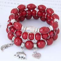 Zinc Alloy Resin Bracelets, with Zinc Alloy, multilayer & imitation gemstone & for woman 170mm 