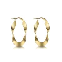 Acier titane boucle d'oreille cercle, Placage de couleur d'or, pour femme Vendu par PC