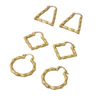 Brass Hoop Earring, 18K gold plated & for woman 