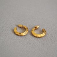 Латуни Стад Серьги, Латунь, 18K позолоченный, Женский, 18mm, продается Пара