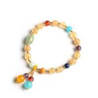 Quartz Bracelets, Rutilated Quartz, with Lapis Lazuli & ​Amazonite​ & zinc alloy bead & Red Agate, for woman, mixed colors, 7mm,6mm Approx 7.48 Inch 