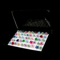 Resin Zinc Alloy Finger Ring, with Resin, Flower, for woman, mixed colors 