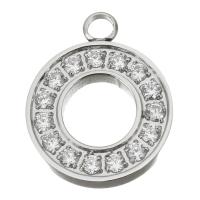 Pendentifs en acier inoxydable strass, bijoux de mode & avec 15 pcs strass & DIY, couleur originale Environ 2.5mm, Vendu par PC