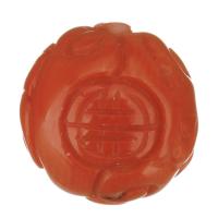 Geschnitzte natürliche Korallenkugeln, geschnitzed, rote Orange, 17mm, verkauft von PC