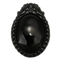 Schwarzer Obsidian Anhänger, geschnitzt, schwarz, 34x49x13mm, Bohrung:ca. 1.5mm, verkauft von PC