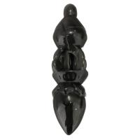 Schwarzer Obsidian Anhänger, geschnitzt, schwarz, 15x55x14mm, Bohrung:ca. 1mm, verkauft von PC