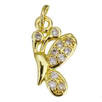 Cubic Zirconia Micro Pave Brass Pendant, gold color plated, micro pave cubic zirconia Approx 3.5mm 