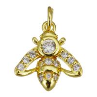 Cubic Zirconia Micro Pave Brass Pendant, gold color plated, micro pave cubic zirconia Approx 2.5mm 