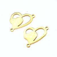 Stainless Steel Charm Connector, Heart 