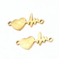 Stainless Steel Charm Connector, Heart 