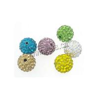 Perles d'argile Pave strass, Strass perle de Pave d'argile, Rond, avec strass, plus de couleurs à choisir, 14,10mm Environ 2.0mm, Vendu par PC