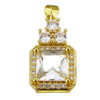 Cubic Zirconia Micro Pave Brass Pendant, gold color plated, micro pave cubic zirconia Approx 3.5mm 