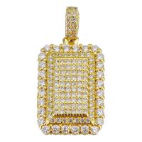 Cubic Zirconia Micro Pave Brass Pendant, gold color plated, micro pave cubic zirconia Approx 3.5mm 