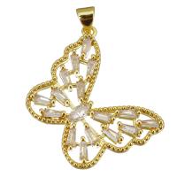 Cubic Zirconia Micro Pave Brass Pendant, gold color plated, micro pave cubic zirconia & hollow Approx 3.5mm 