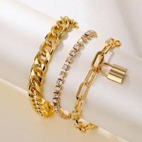 Zinc Alloy Rhinestone Bracelets, bracelet, plated, for woman & with rhinestone 