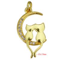 Cubic Zirconia Micro Pave Brass Connector, gold color plated, micro pave cubic zirconia Approx 2.5mm 