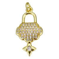 Cubic Zirconia Micro Pave Brass Pendant, gold color plated, micro pave cubic zirconia Approx 2.5mm 