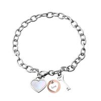 Stainless Steel Charm Bracelet, plated, fashion jewelry & for woman 