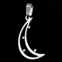 Pendentifs en acier inoxydable, lune, couleur originale Vendu par PC