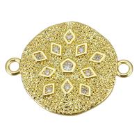 Cubic Zirconia Micro Pave Brass Connector, gold color plated, micro pave cubic zirconia Approx 1.5mm 