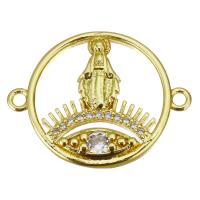 Cubic Zirconia Micro Pave Brass Connector, gold color plated, micro pave cubic zirconia & hollow Approx 1.5mm 