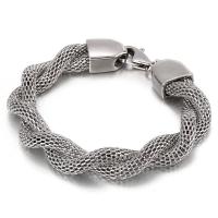 Stainless Steel Bracelet, woven, fashion jewelry & mesh chain & for man, original color 