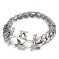 Stainless Steel Bracelet, fashion jewelry & curb chain & for man, original color 