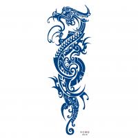 Tattoo-Aufkleber, PVC Kunststoff, Wasser Kunstdruck, verschiedene Muster für Wahl & wasserdicht, blau, 465x155mm, verkauft von PC