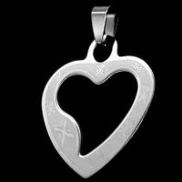 Stainless Steel Heart Pendants, original color 