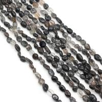 Perles Quartz rutile, Quartz rutile noir, pepite, DIY, noire, 6-8mm cm, 50- Vendu par brin