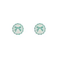 Pendientes de Perno de Aleación de Zinc, barniz de secado al horno, para mujer, verde, 2mm, Vendido por Par