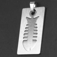 Pendentifs en acier inoxydable, rectangle, couleur originale Vendu par PC