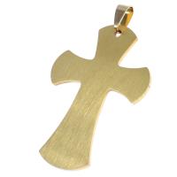 Stainless Steel Cross Pendants, golden 