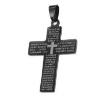 Stainless Steel Cross Pendants, black 