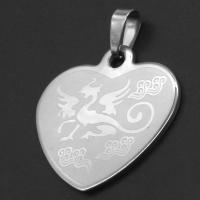 pendentifs de cœur en inox , acier inoxydable, coeur, couleur originale Vendu par PC