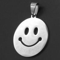 Stainless Steel Pendants, Smiling Face, original color 