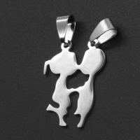 Stainless Steel Couple Pendant, original color 