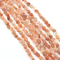 Sunstone Bead, Nuggets, DIY, red, 6-8mm cm, 50- 