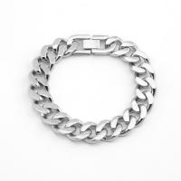 Men Bracelet, Titanium Steel, polished, for man, silver color 