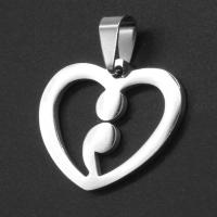 Stainless Steel Heart Pendants, original color 