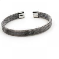 Bracelet en acier inoxydable, électrolysation, argent, Vendu par PC